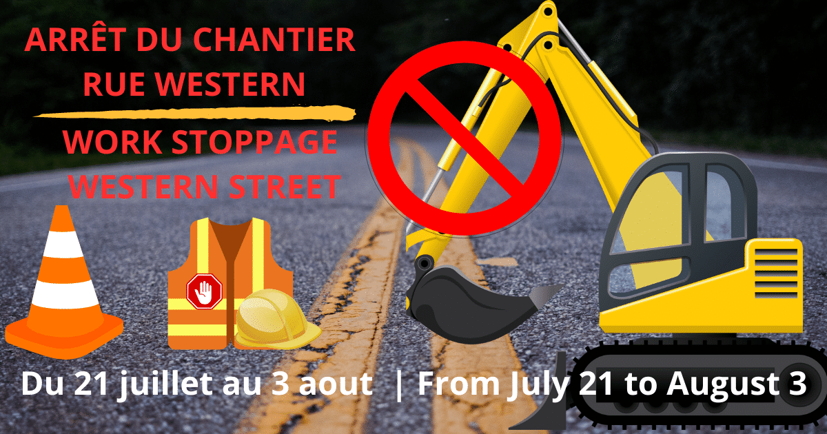 Arrêt chantier Western - Visuel FR et EN
