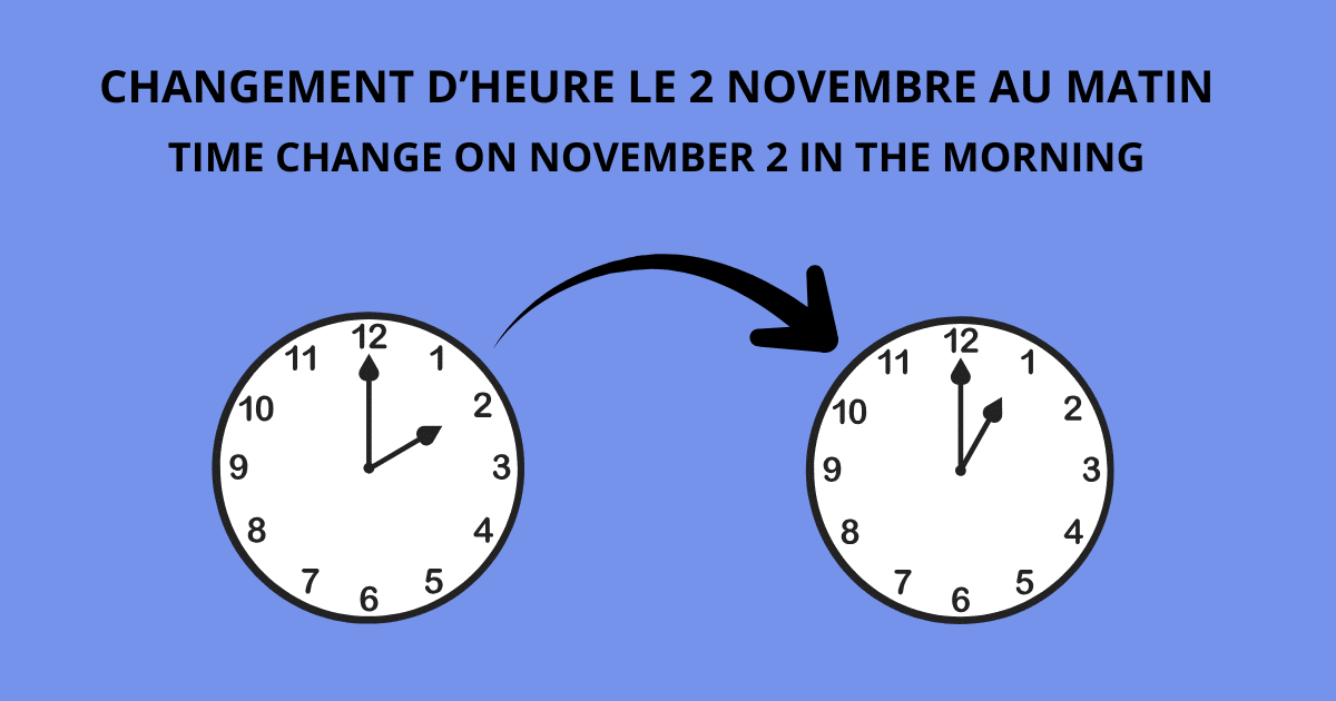 Changement heure hiver 2 novembre
