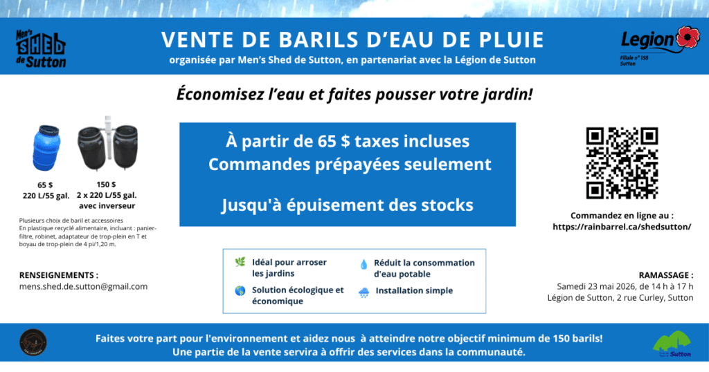Vente de barils MensShed 2026 FB FR