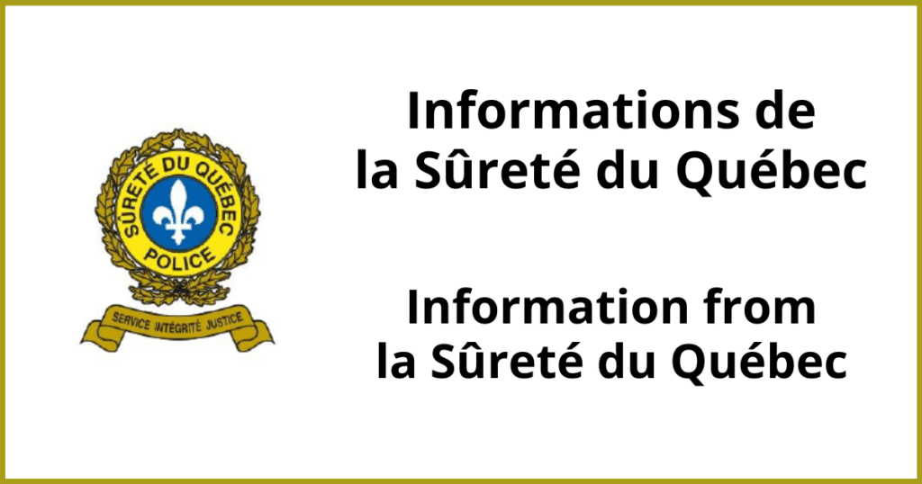 Visuel Informations de la Sûreté du Québec
