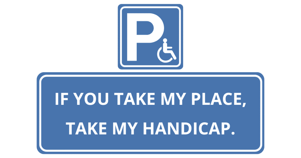 Stationnement handicapés EN